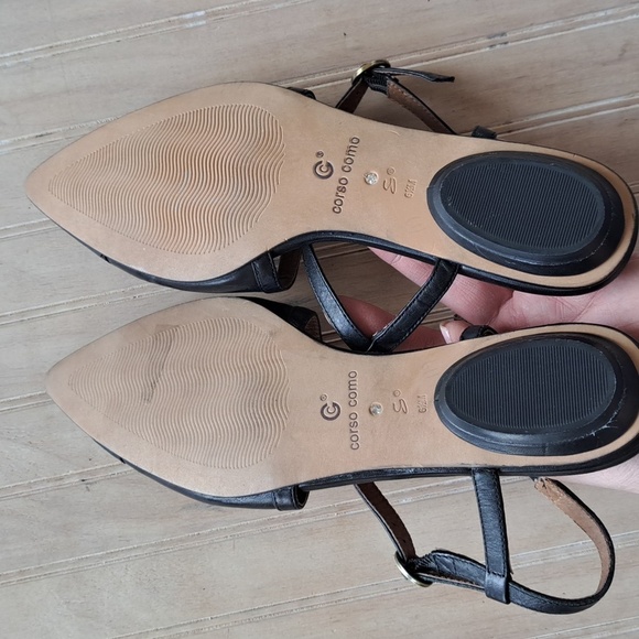 Corso Como Black Flats with Ankle Strap - Picture 5 of 11